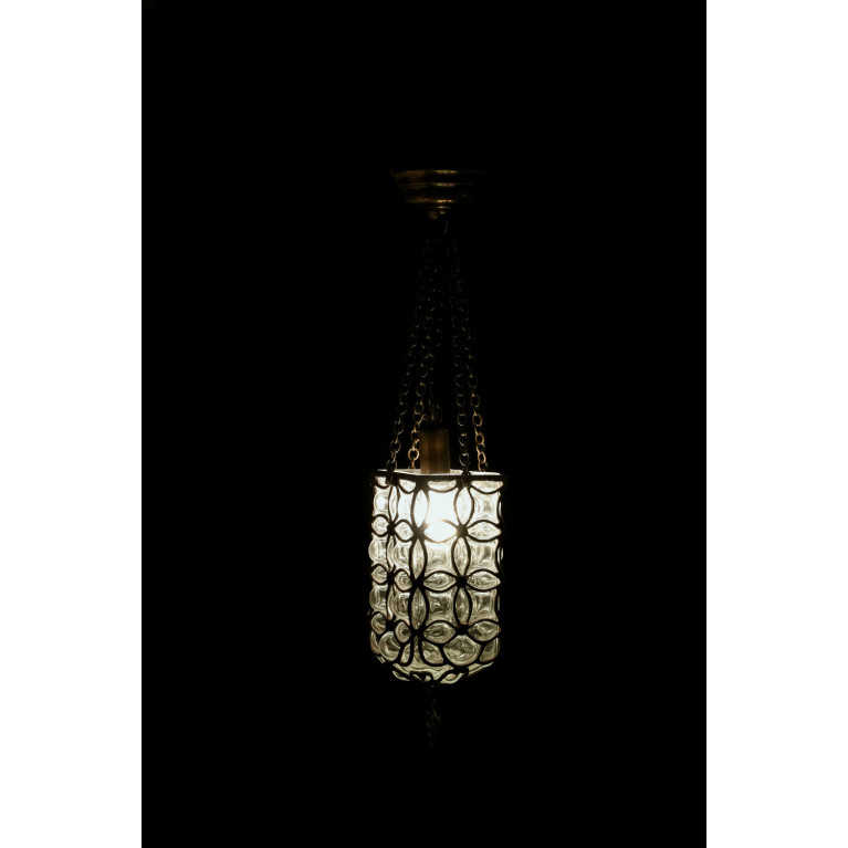 Hanging lamp 50 cm, manblown glass, brass
